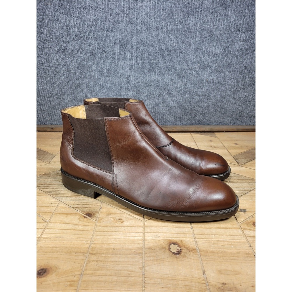 Salvatore Ferragamo Mens 13 D Brown Leather Chelsea Boots Dress Shoes
